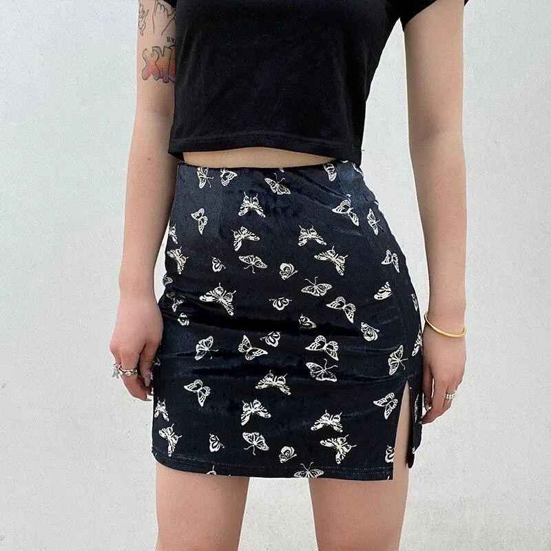 Chinese Asia Style Butterfly Pencil Skirt: Summer Clubbing Casual Skirt