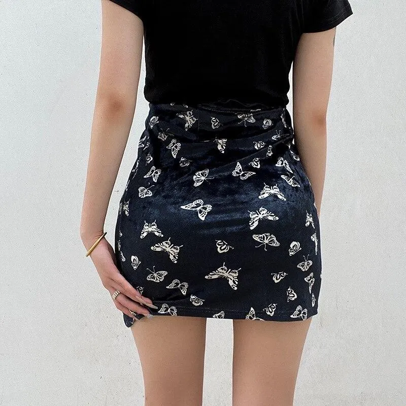 Chinese Asia Style Butterfly Pencil Skirt: Summer Clubbing Casual Skirt