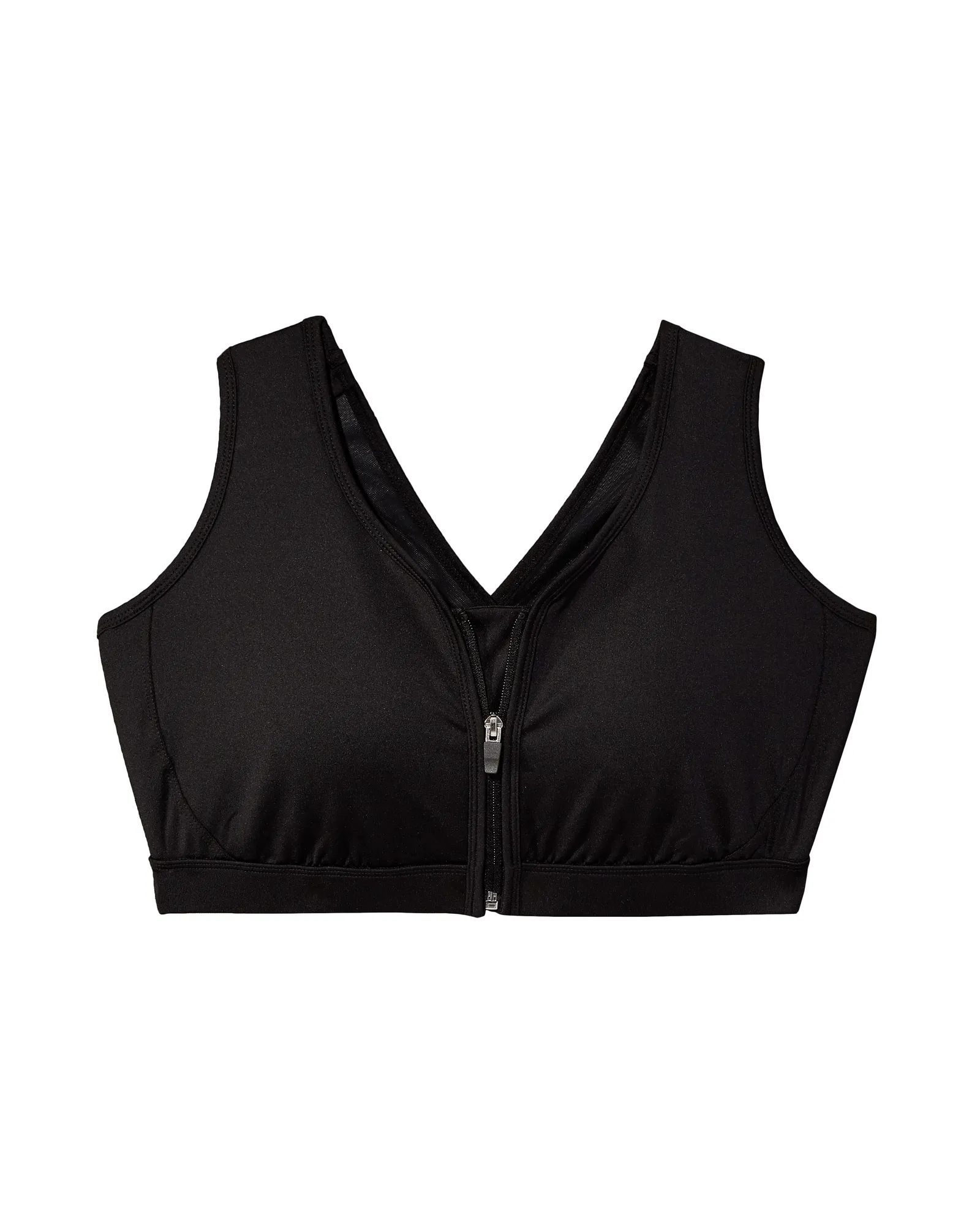 Como Zip Front Sports Bra | Black