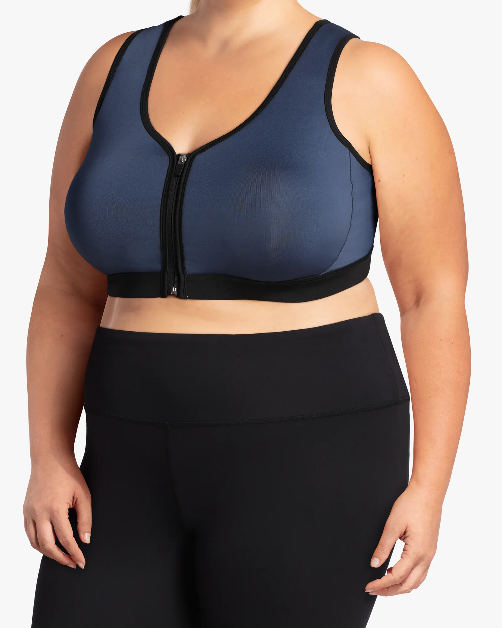 Como Zip Front Sports Bra | Teal / Black