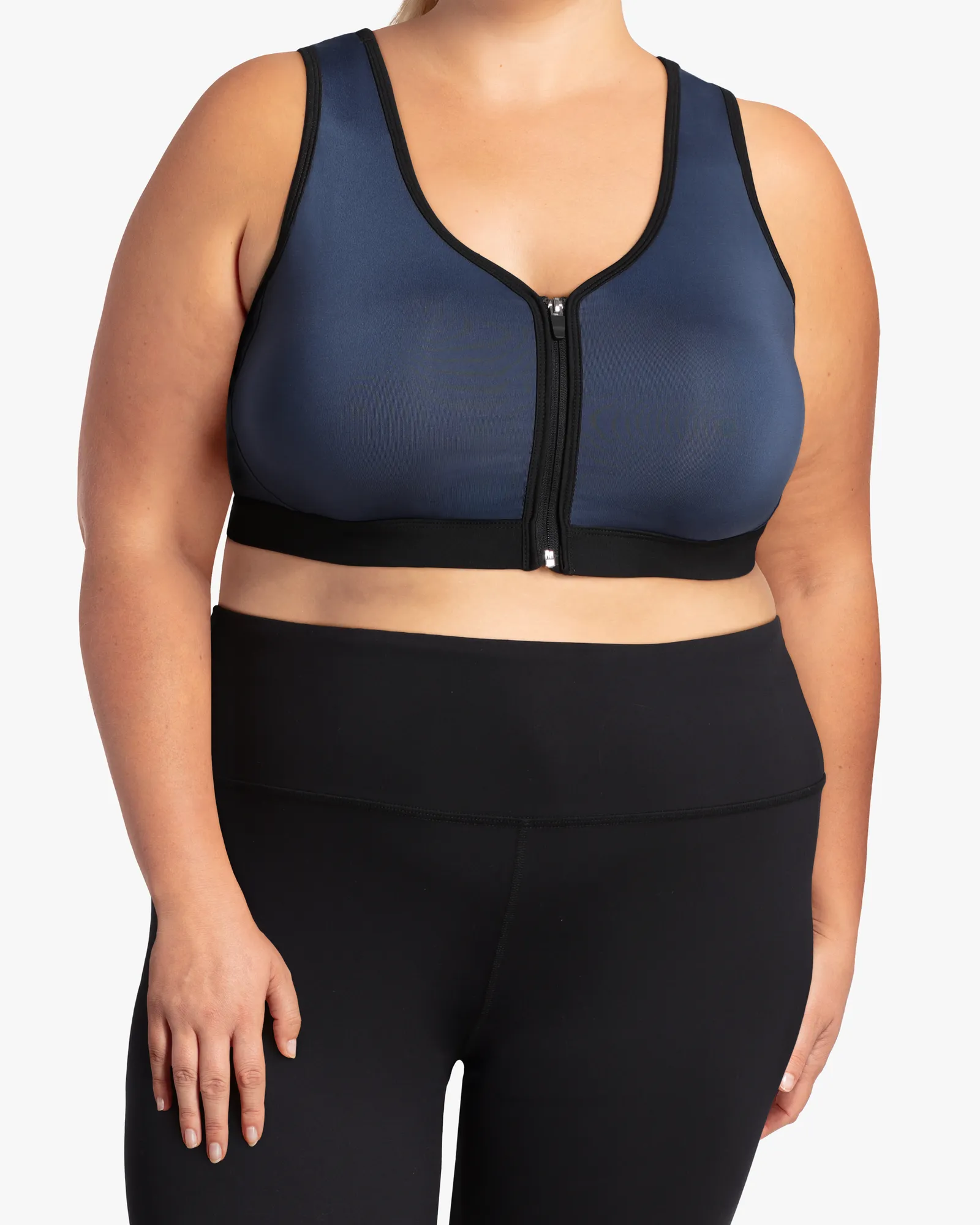 Como Zip Front Sports Bra | Teal / Black