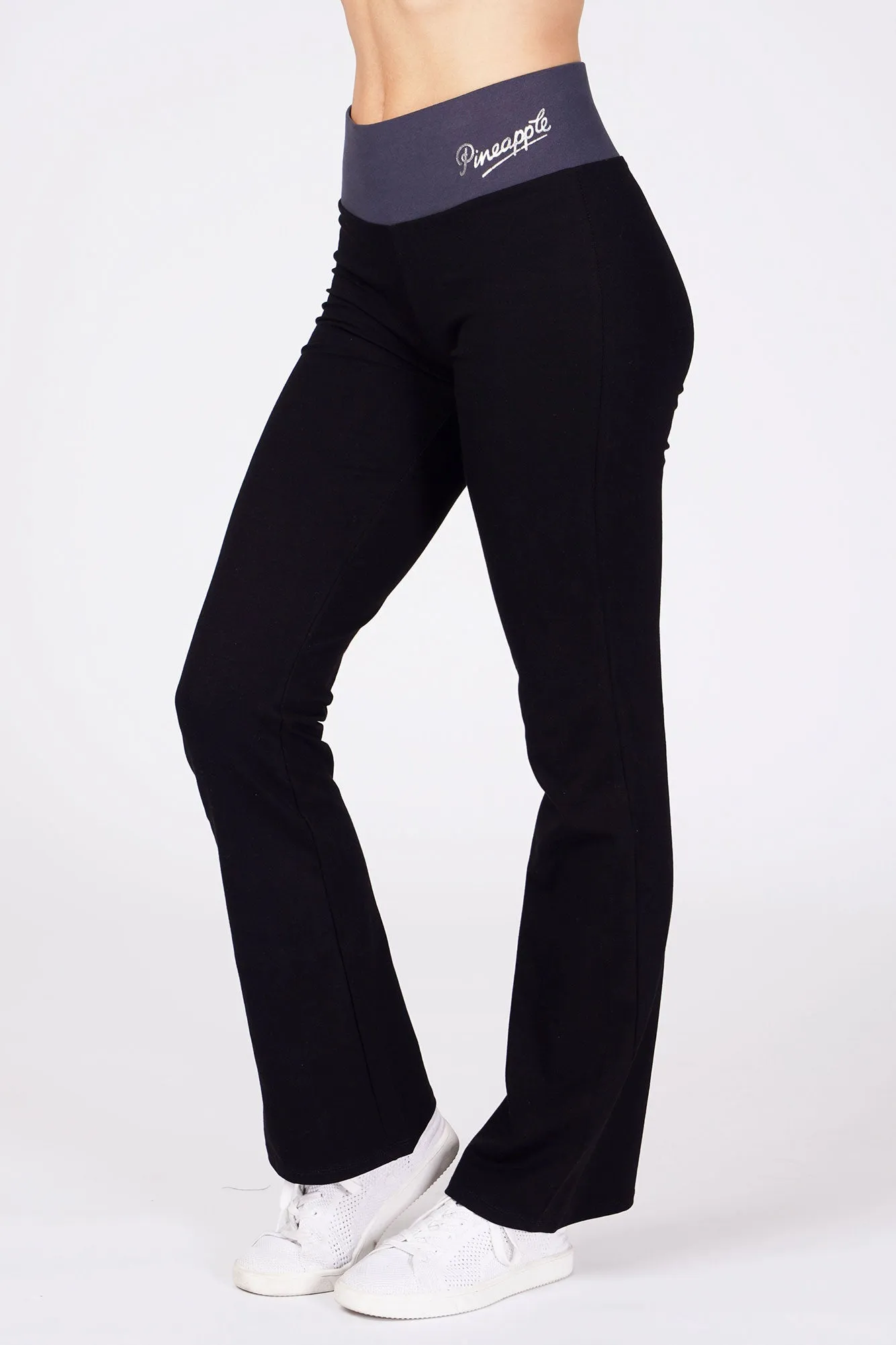 Contrast Band Bootcut Jersey Trousers