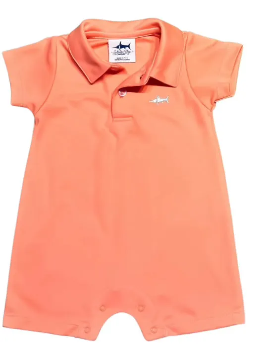 Coral Polo Romper