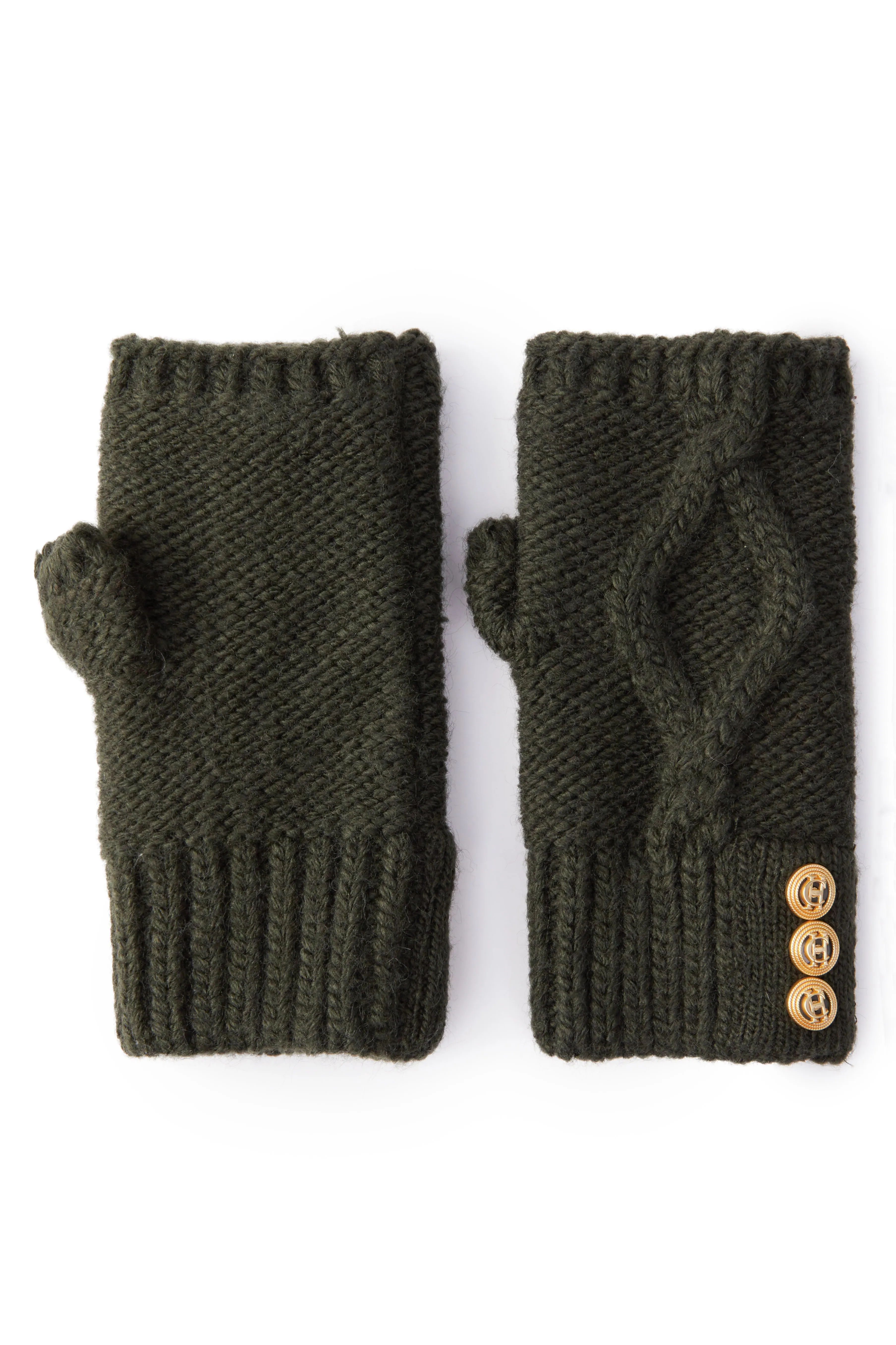 Cortina Fingerless Gloves (Fern Green)