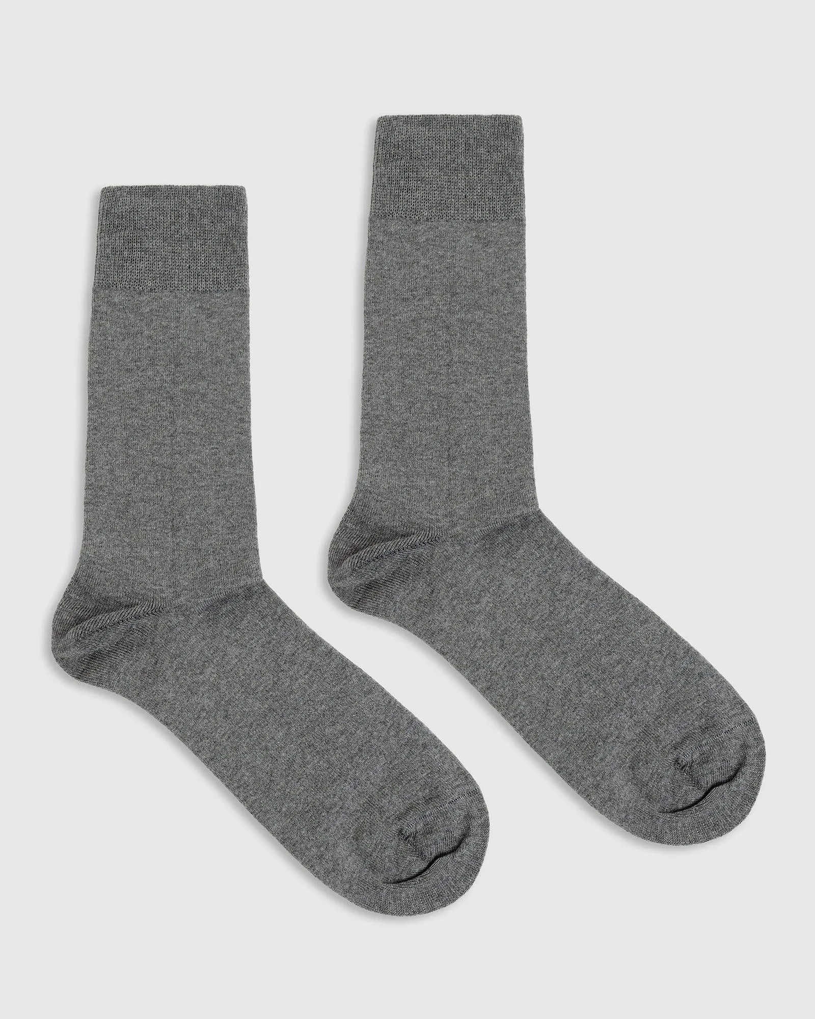 Cotton Dark Grey Solid Socks - Raylly