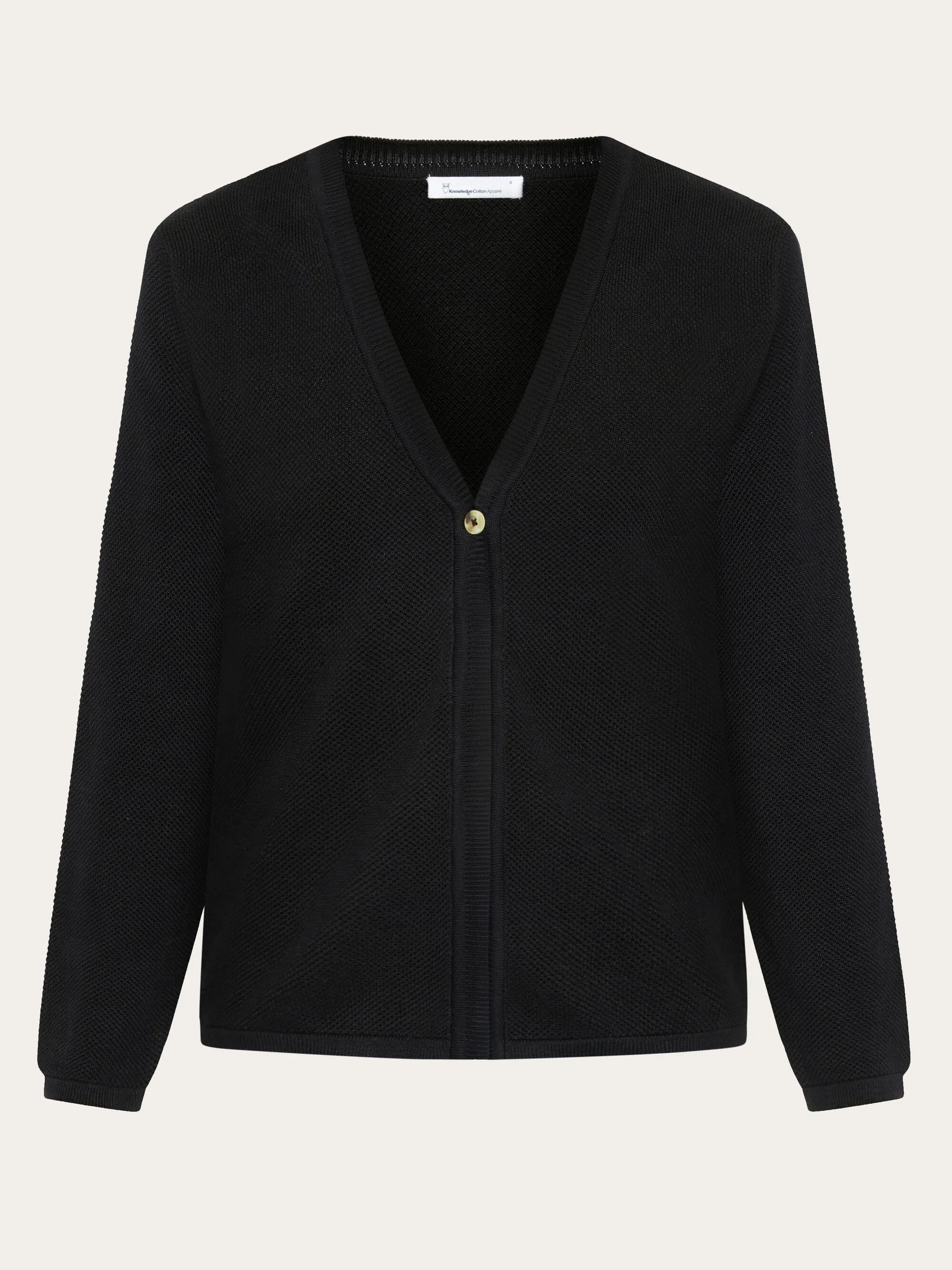 Cotton micro bubble cardigan - Regenerative Organic Certified® - GOTS/vegan - Black Jet