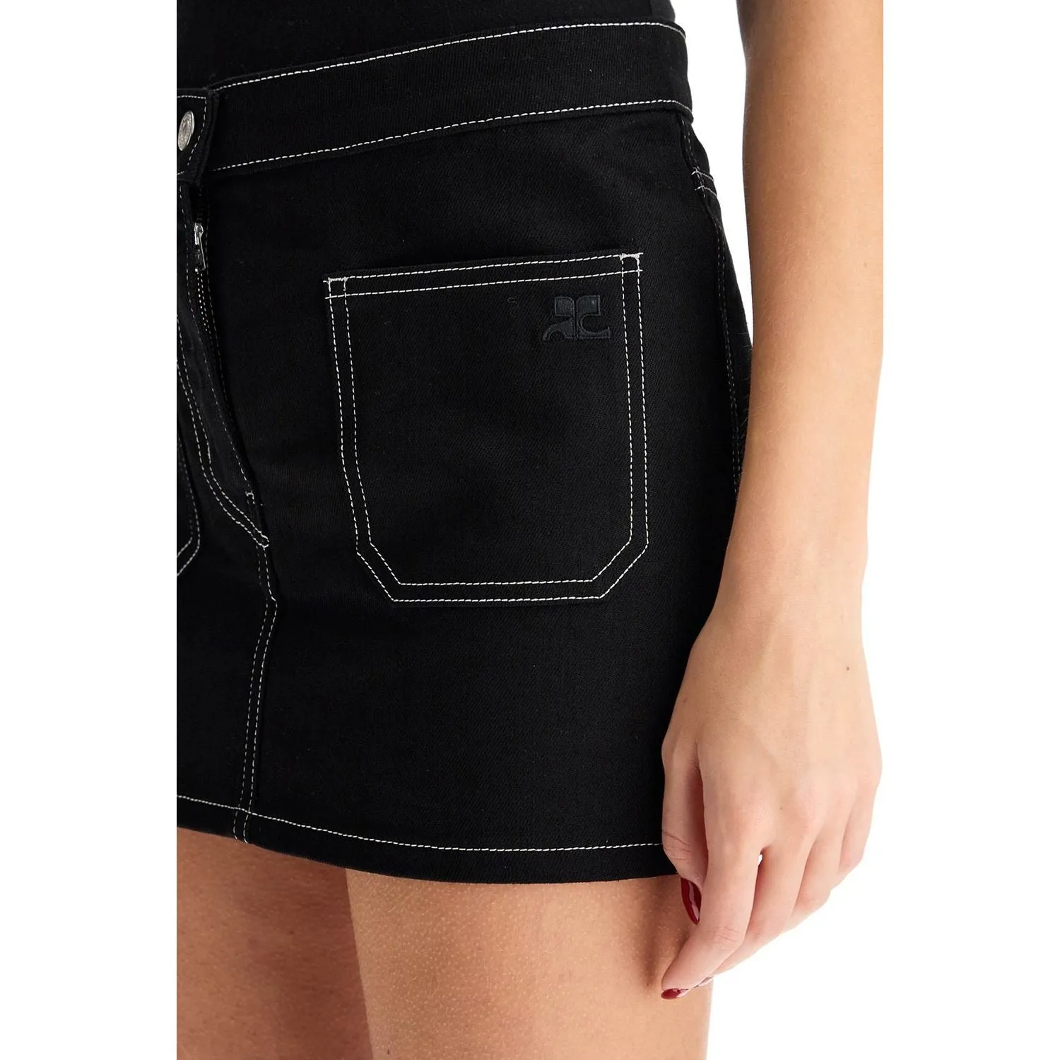 Courreges denim mini skirt