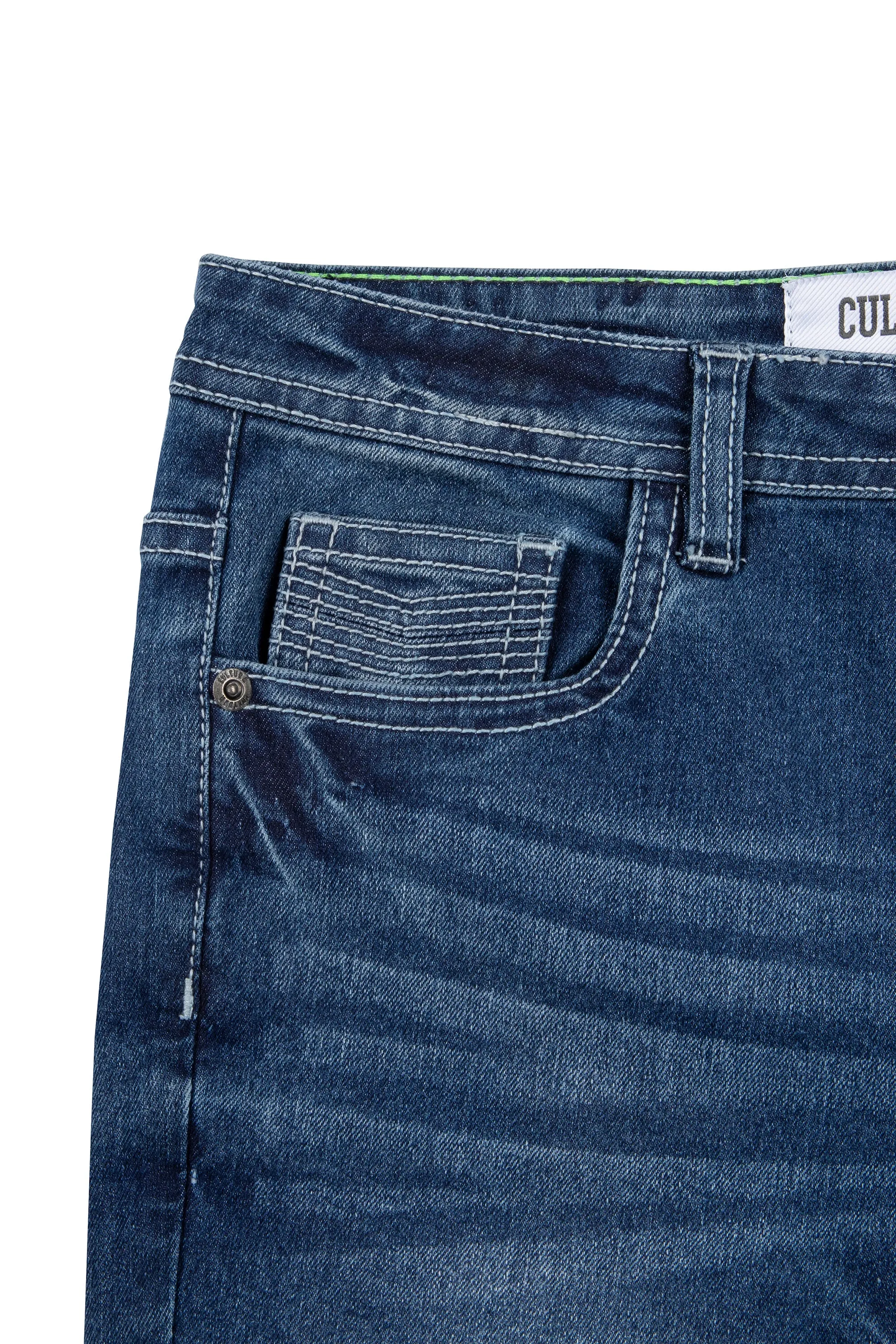 CULTURA Boy's Slim Fit Washed Stretch Denim Pants