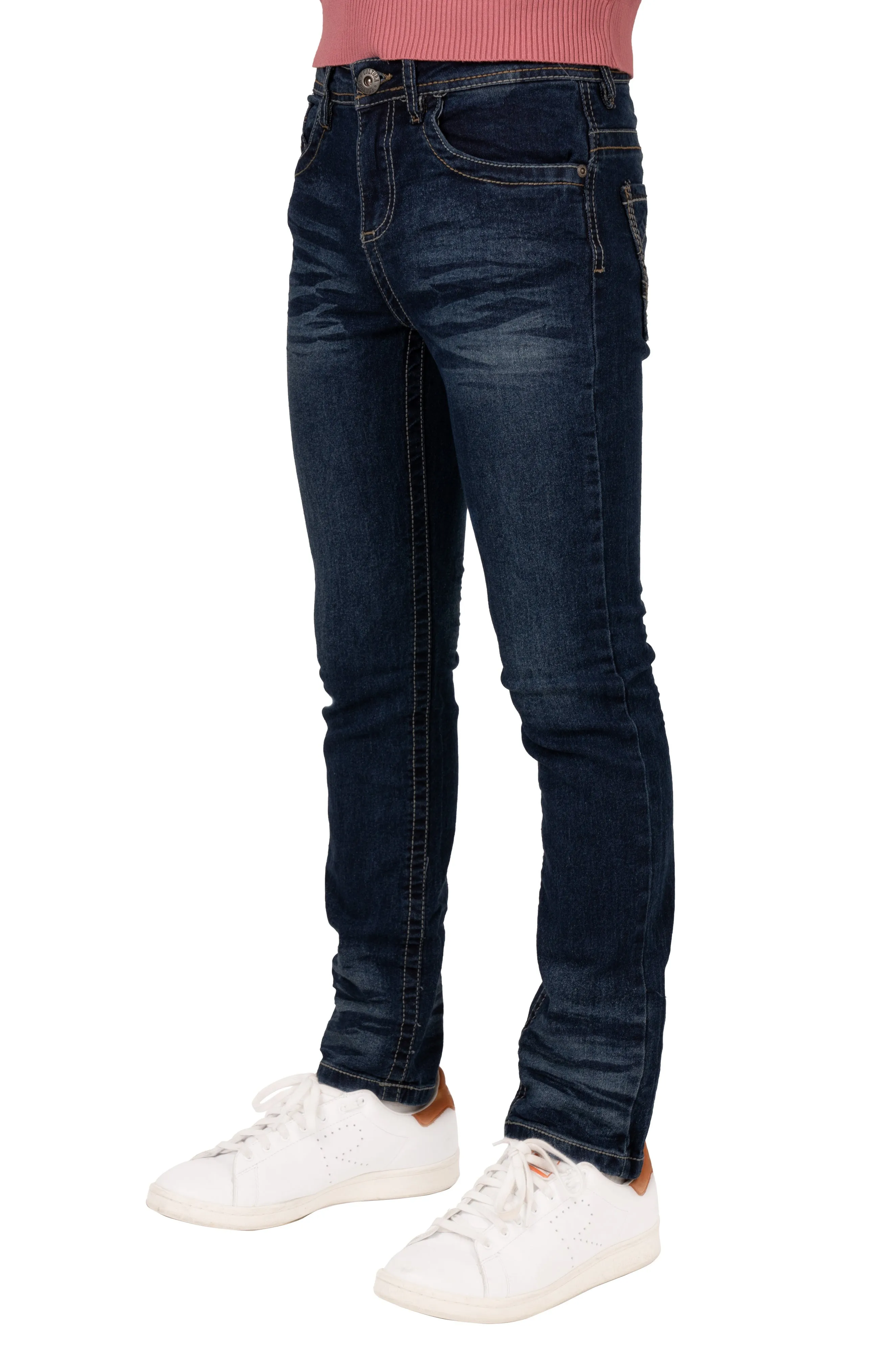 CULTURA Kid's Slim Fit Washed Denim Pants