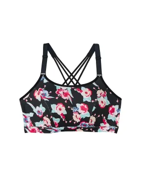 Cumberland Strappy Sports Bra | Black / Coral