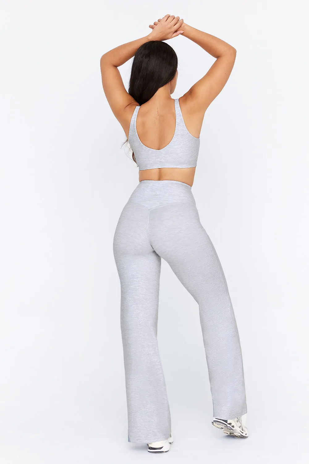 DAYFLEX HIGH WAISTED WIDE LEG YOGA PANT - GREY MARL