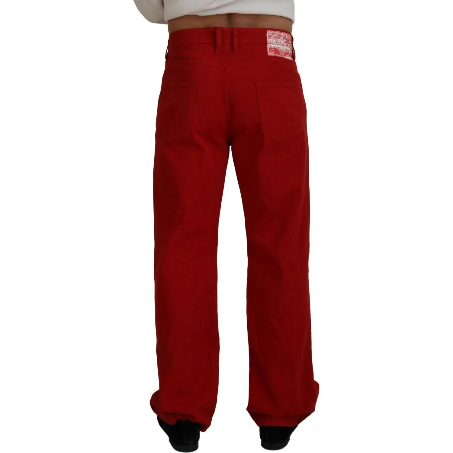 Dolce & Gabbana Chic Red Cotton Denim Pants