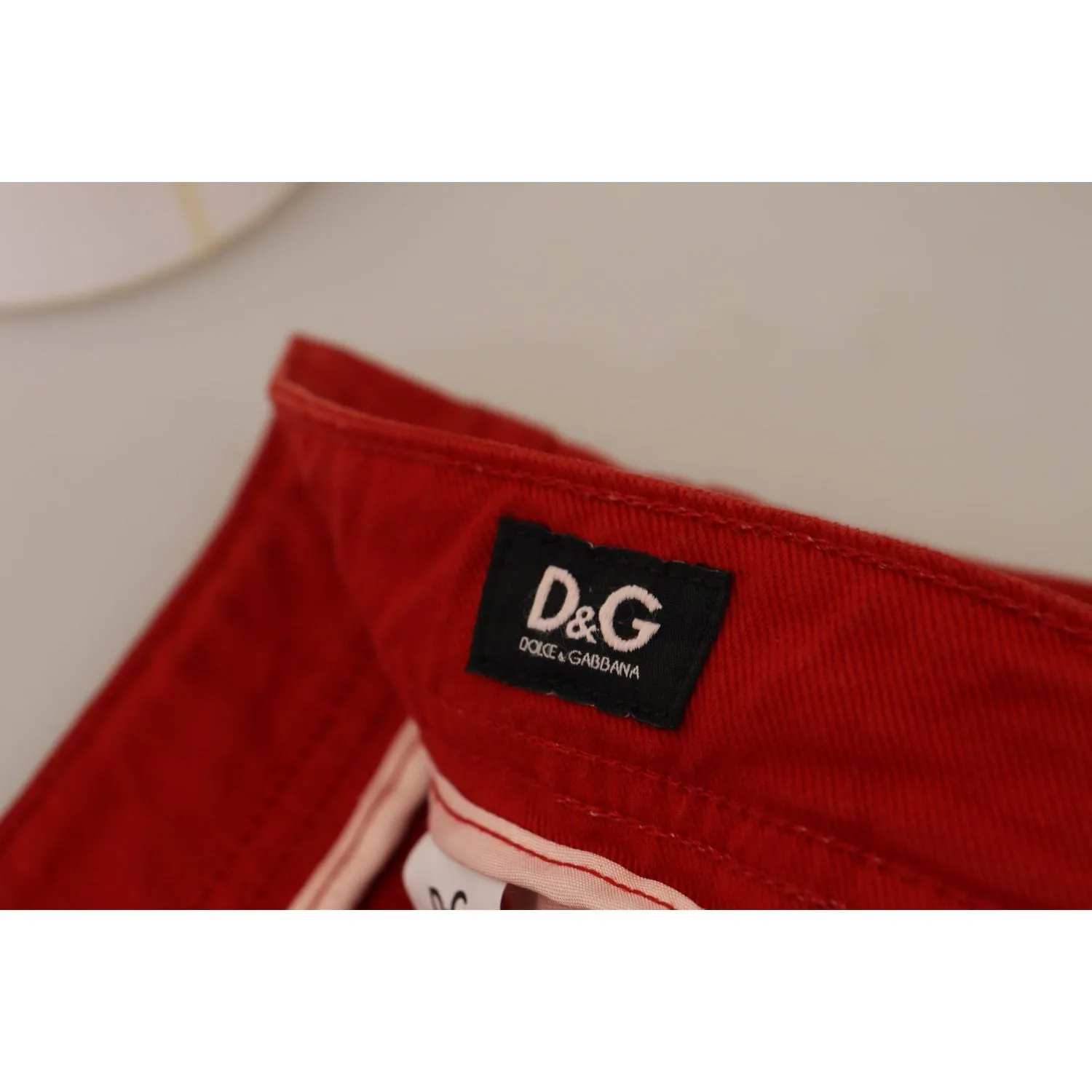 Dolce & Gabbana Chic Red Cotton Denim Pants