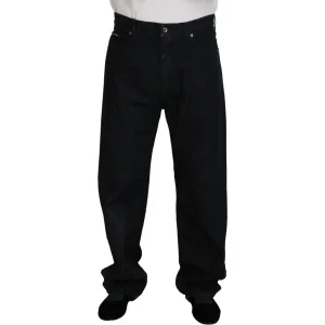 Dolce & Gabbana Elegant Black Washed Denim Pants Luxe Cotton