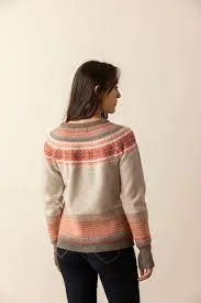 Eribé Alpine Long Sweater in Hibiscus, Willow and Iris