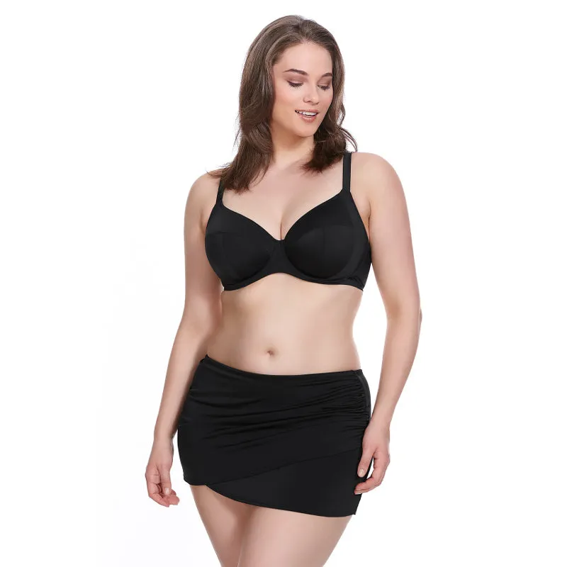 Essentials Black Wrap Skirted Brief - Elomi Swim