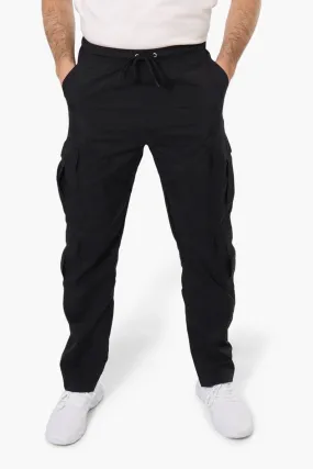 Fahrenheit Tie Waist Cargo Parachute Pants - Black