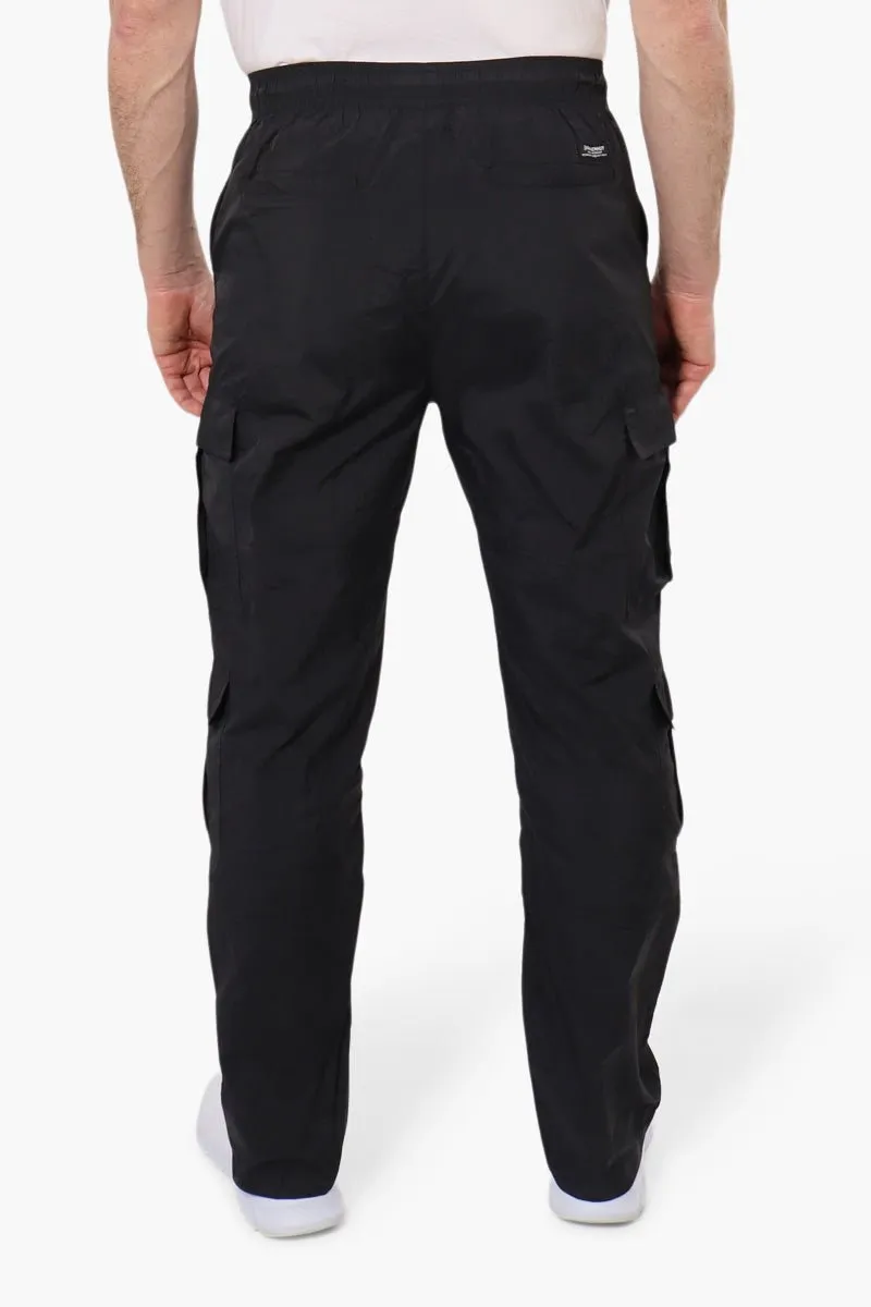 Fahrenheit Tie Waist Cargo Parachute Pants - Black