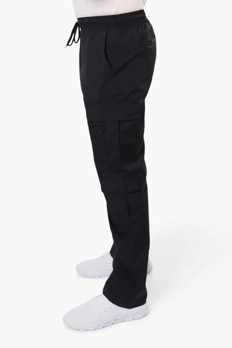 Fahrenheit Tie Waist Cargo Parachute Pants - Black