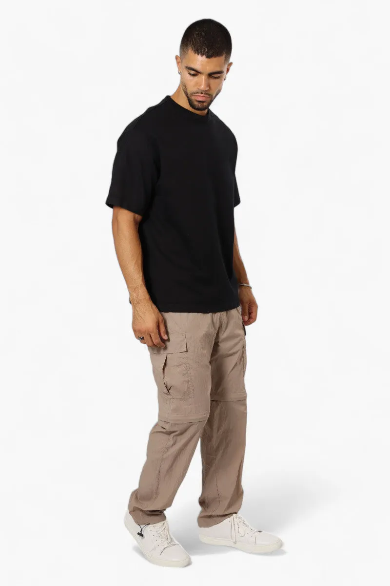 Fahrenheit Zip Off Cargo Parachute Pants - Beige