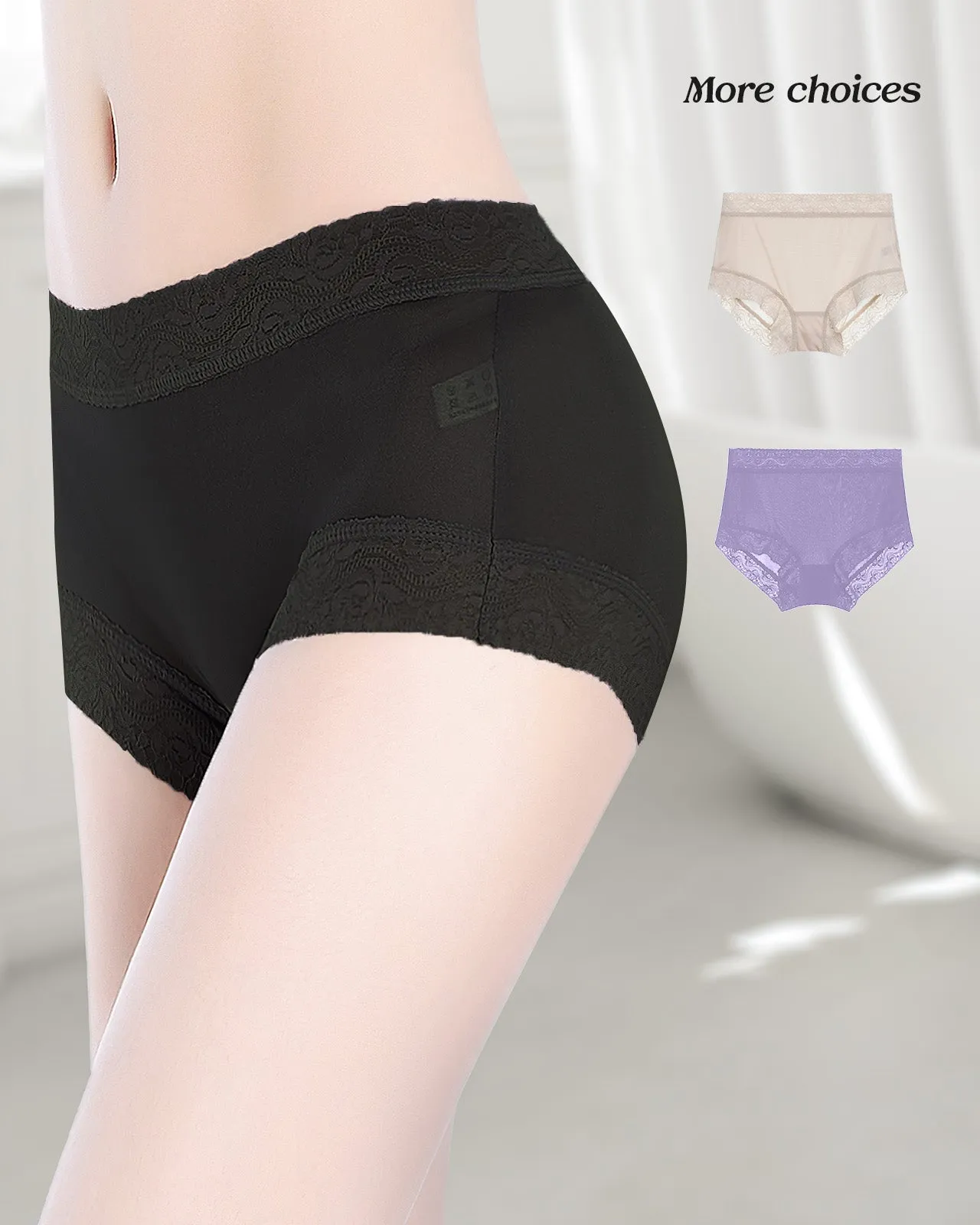 FEELITS Royal Mulberry Silk. Extreme Comfort Mid-Waist Knitted Hipster silk panties For Women