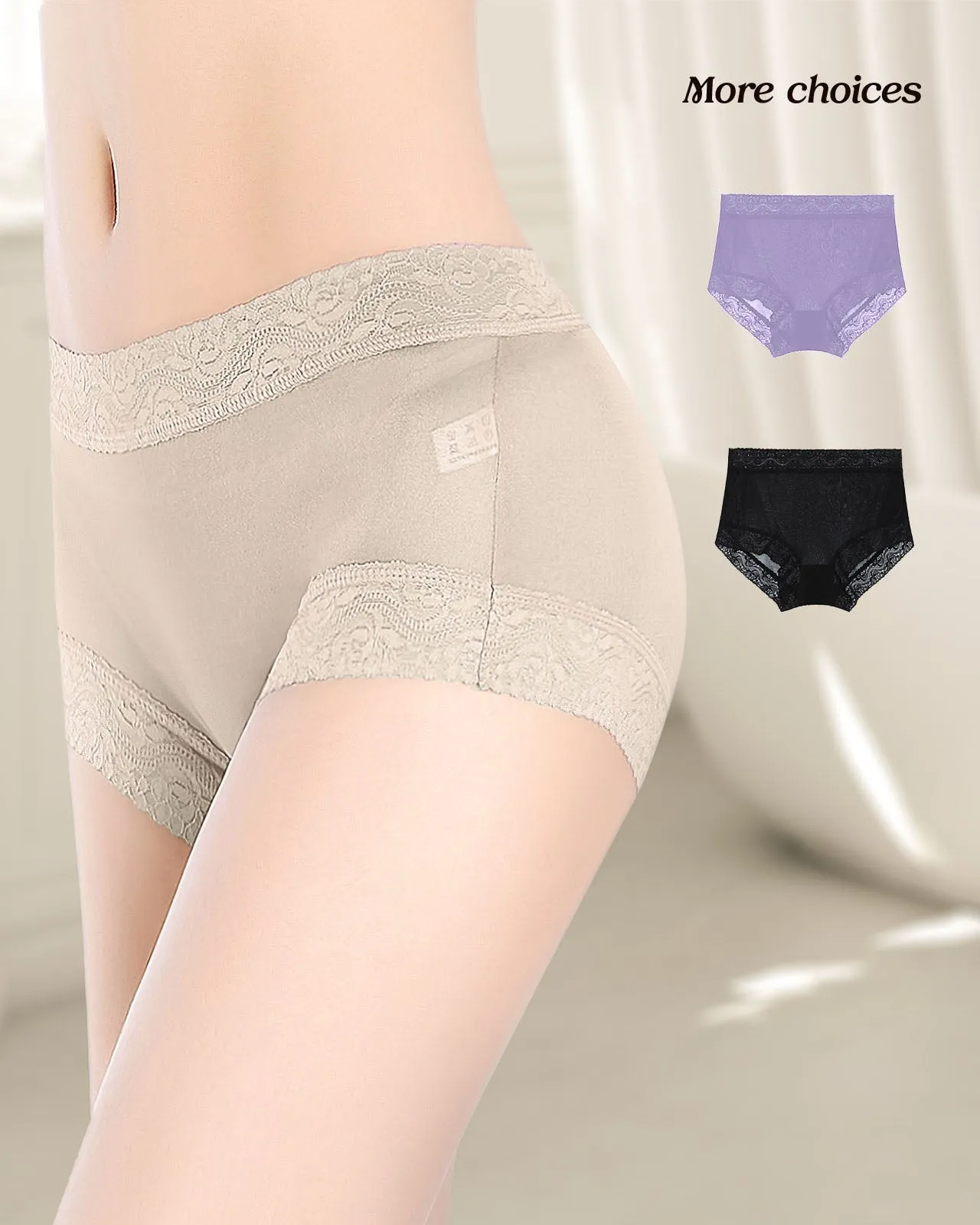 FEELITS Royal Mulberry Silk. Extreme Comfort Mid-Waist Knitted Hipster silk panties For Women