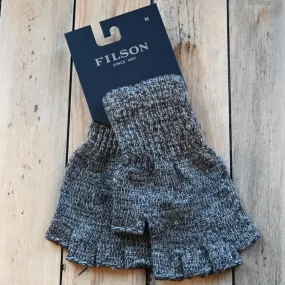 Filson Fingerless Knit Gloves in Charcoal