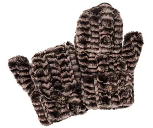 Flip Top Mittens - Luxury Faux Fur in 8mm Sepia -  Sold Out!