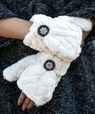 Flip Top Mittens - Plush Faux Fur in Falkor - Sold Out!