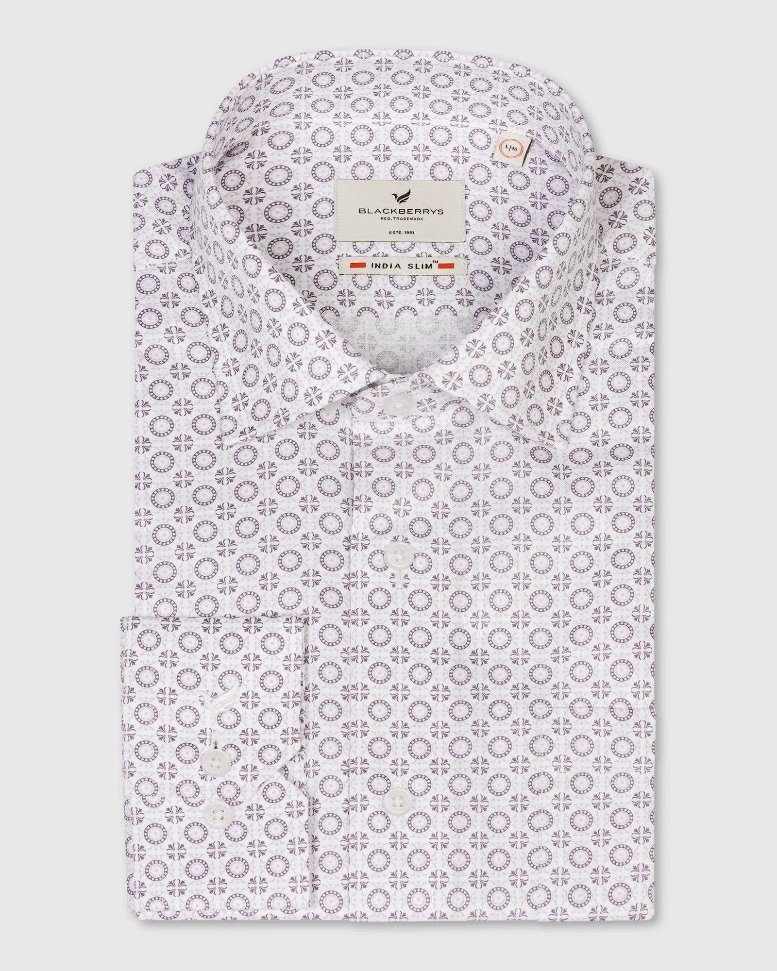 Formal Plum Printed Shirt - Kae