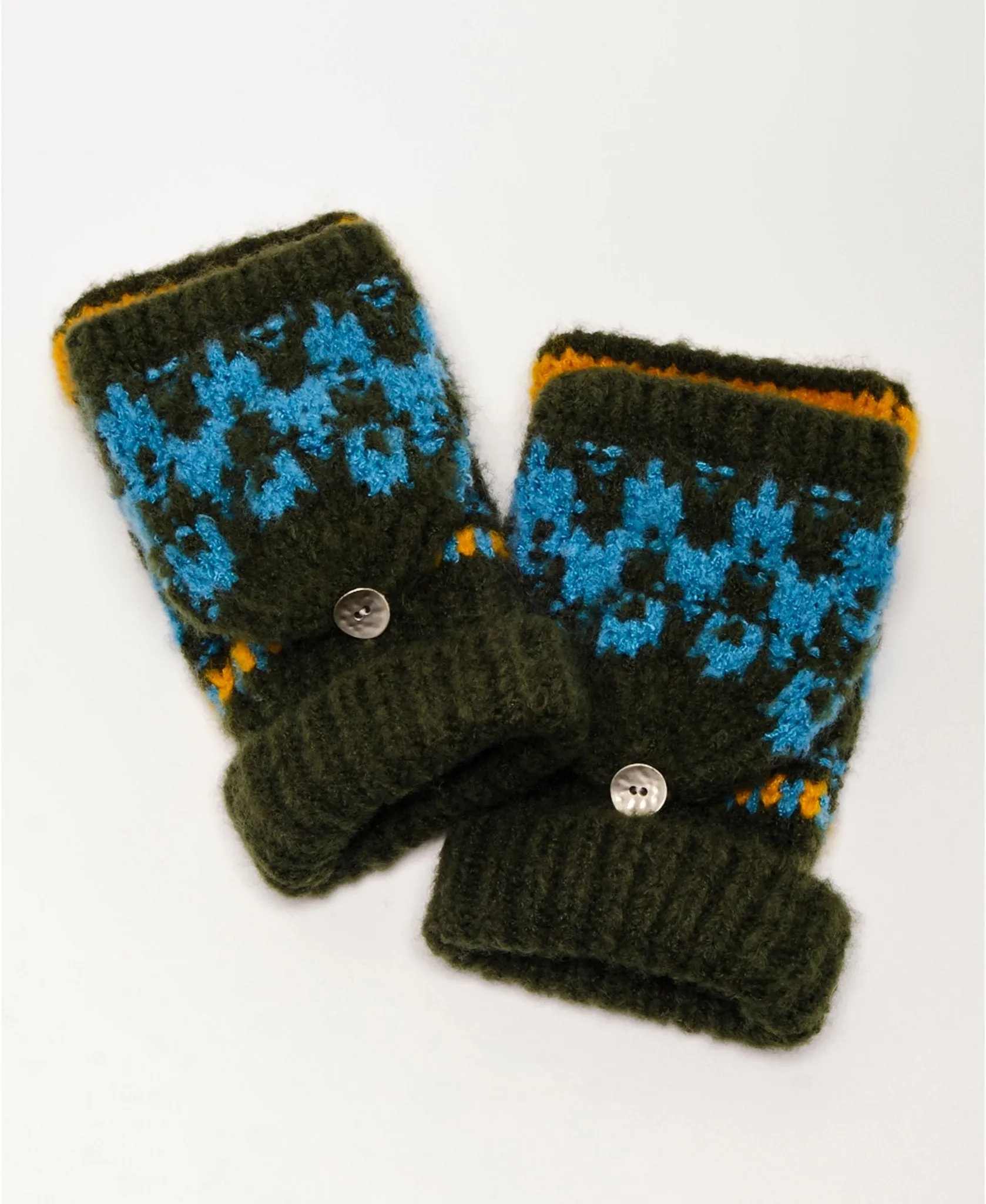 Free People Green First Frost Fairisle Gloves - FINAL SALE