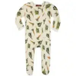 Fresh Veggies Organic Cotton Zipper Footed Romper