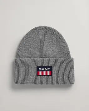 GANT - Retro Shield Beanie, Dark Grey Melange