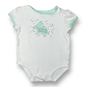 Girls Carter's Size 18 Months Aqua/White Embroidered Bunny Romper