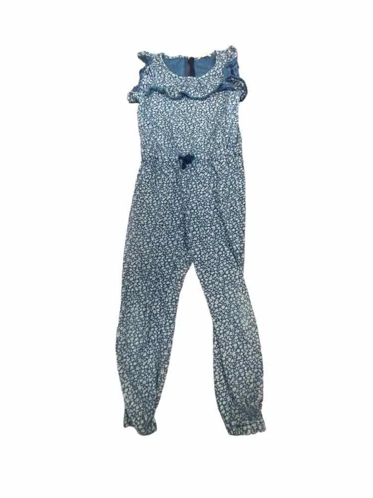 Girls Child Size 7 Crewcut Blue Print Rompers