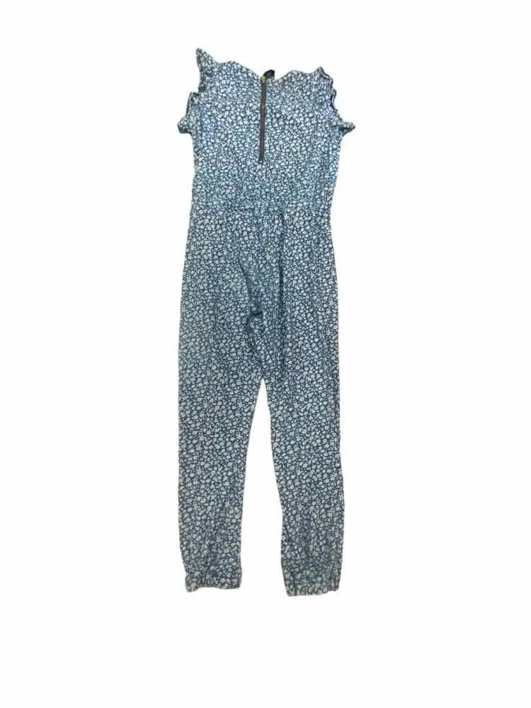 Girls Child Size 7 Crewcut Blue Print Rompers