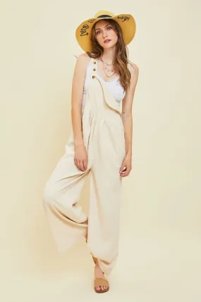 Gooby Corduroy Sleeveless Wide-Leg Overall