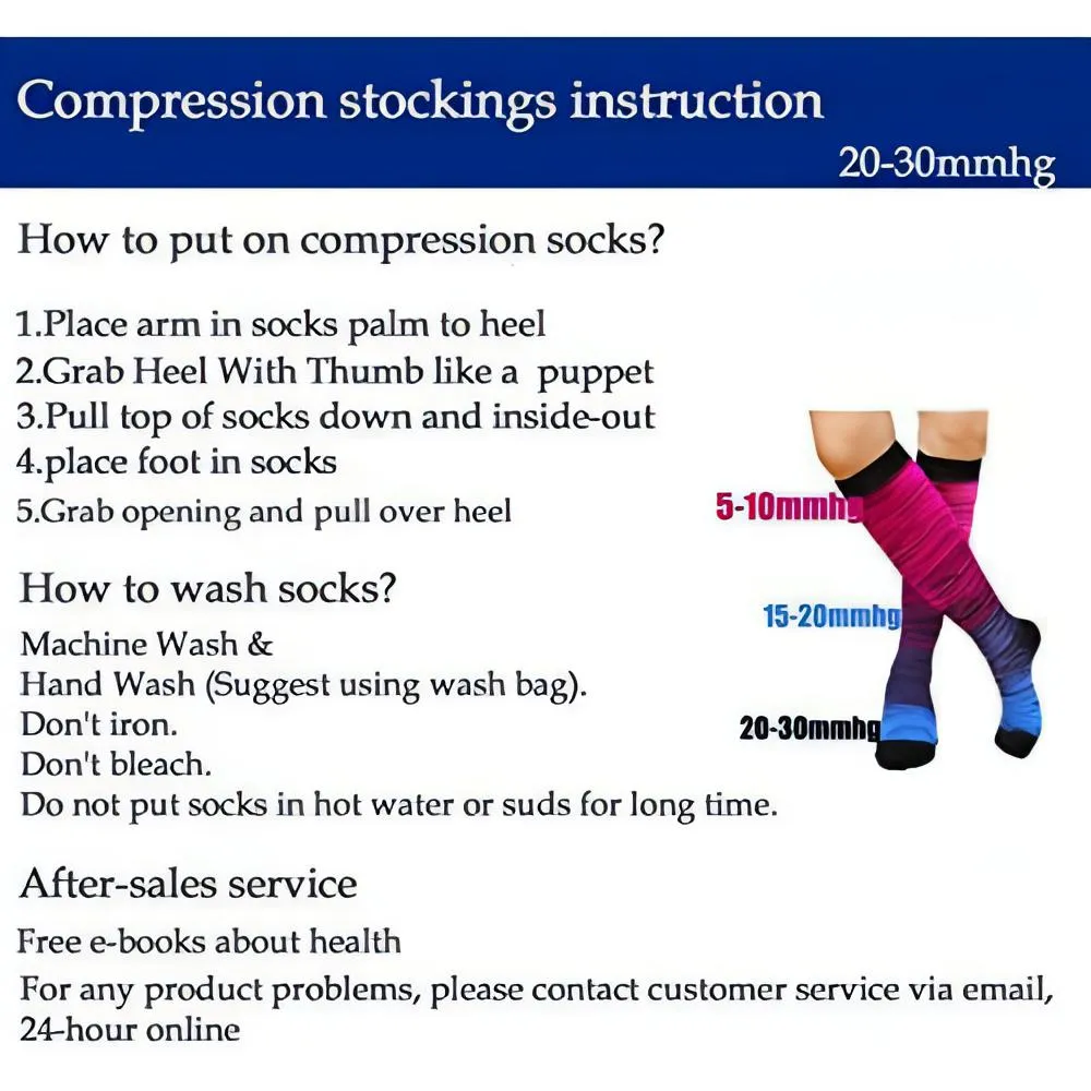 Graduated Medical Compression Socks For Women & Men | Knee High Socks, Provides 20-30mmhg of Pressure (One Pair)