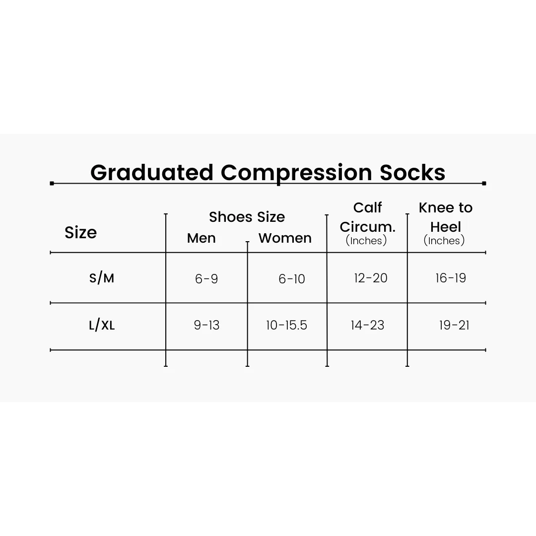 Graduated Medical Compression Socks For Women & Men | Knee High Socks, Provides 20-30mmhg of Pressure (One Pair)