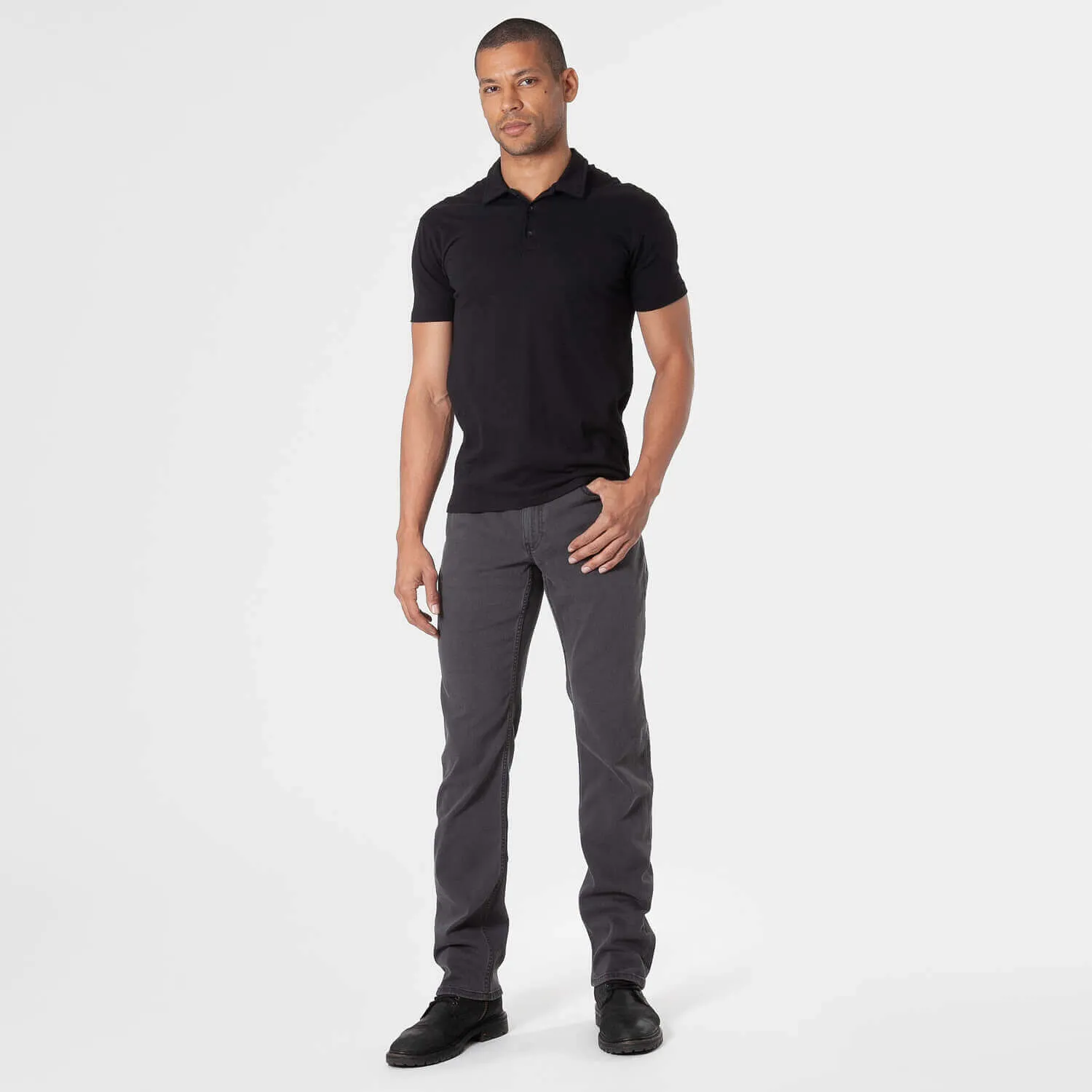 Gray Wash Straight Comfort Stretch Jeans