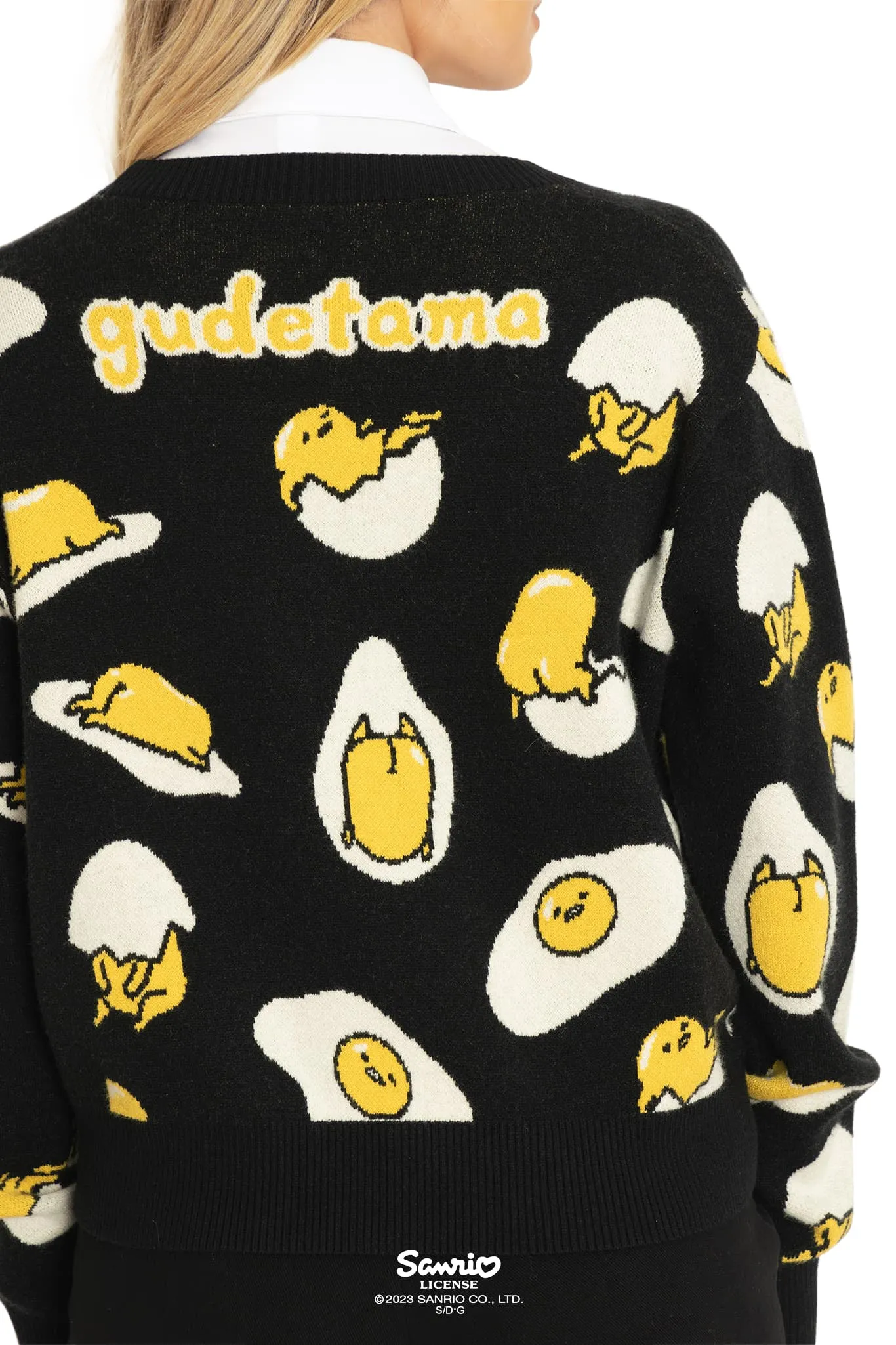 Gudetama Black Cropped Cardigan