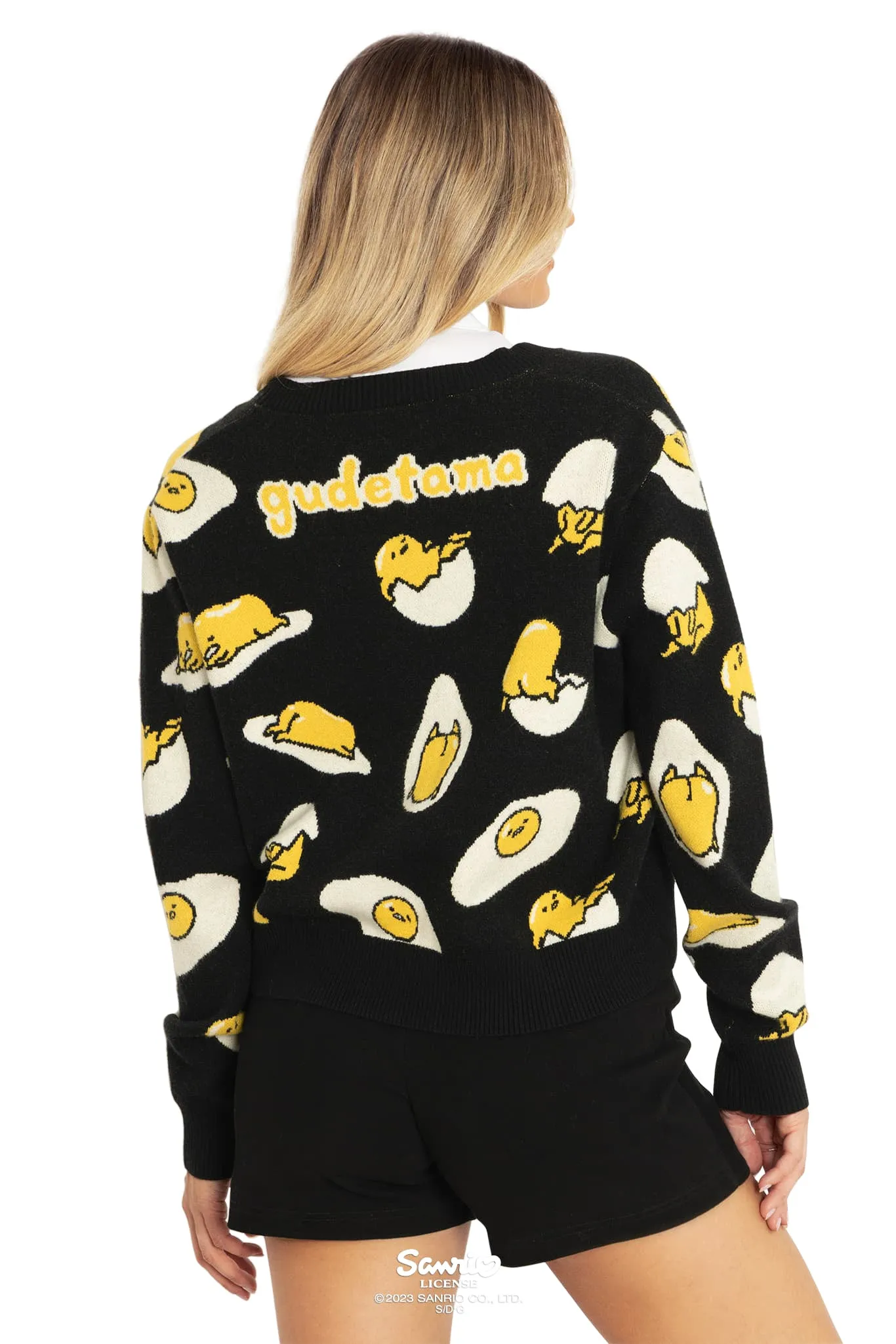 Gudetama Black Cropped Cardigan