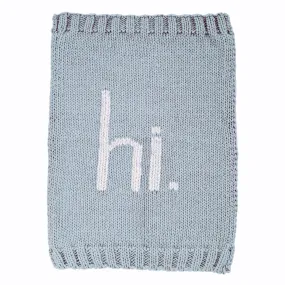 hi. Hand Knit Blanket Surf Blue