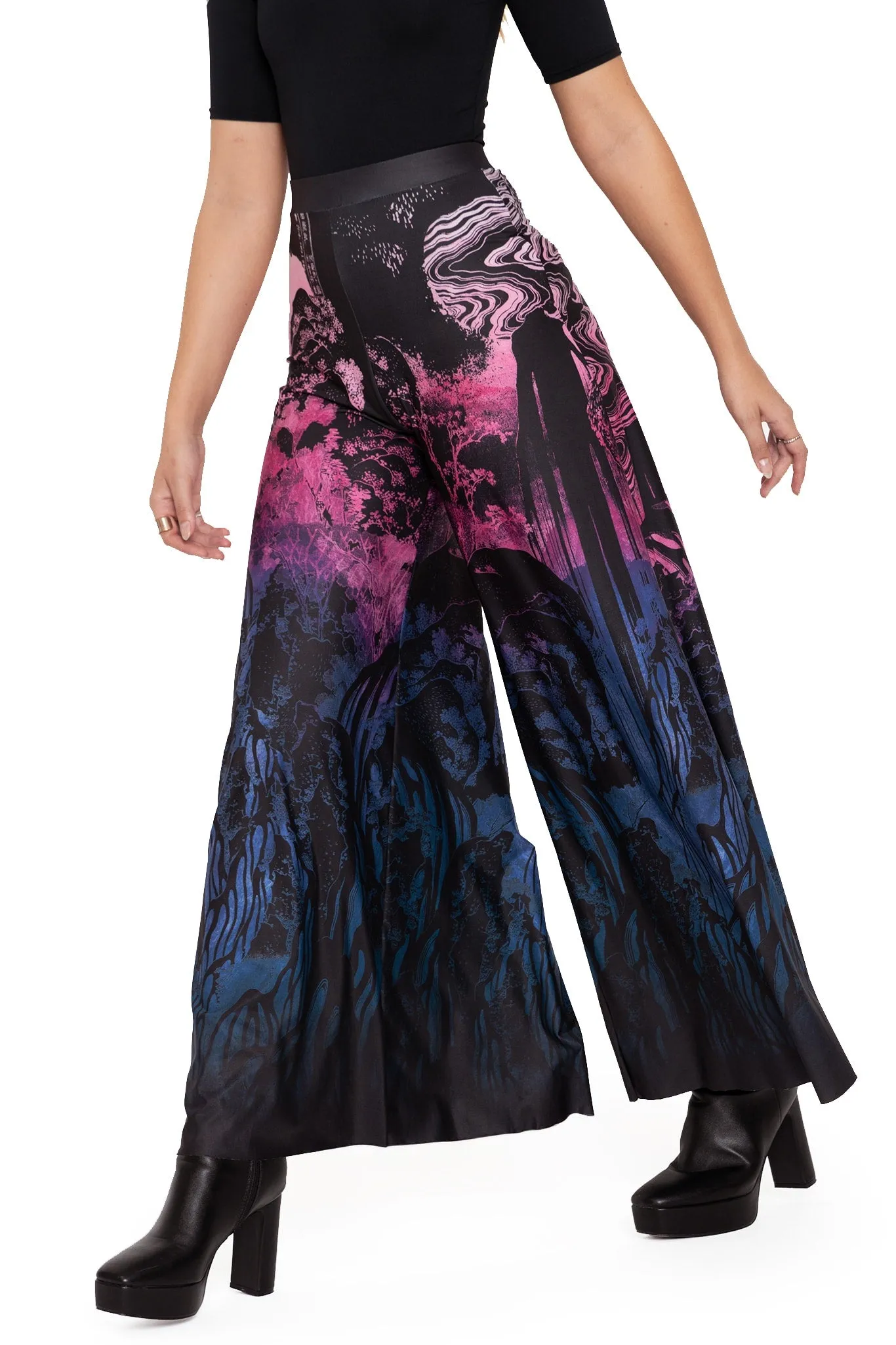 Hokusai's Waterfalls Palazzo Pants