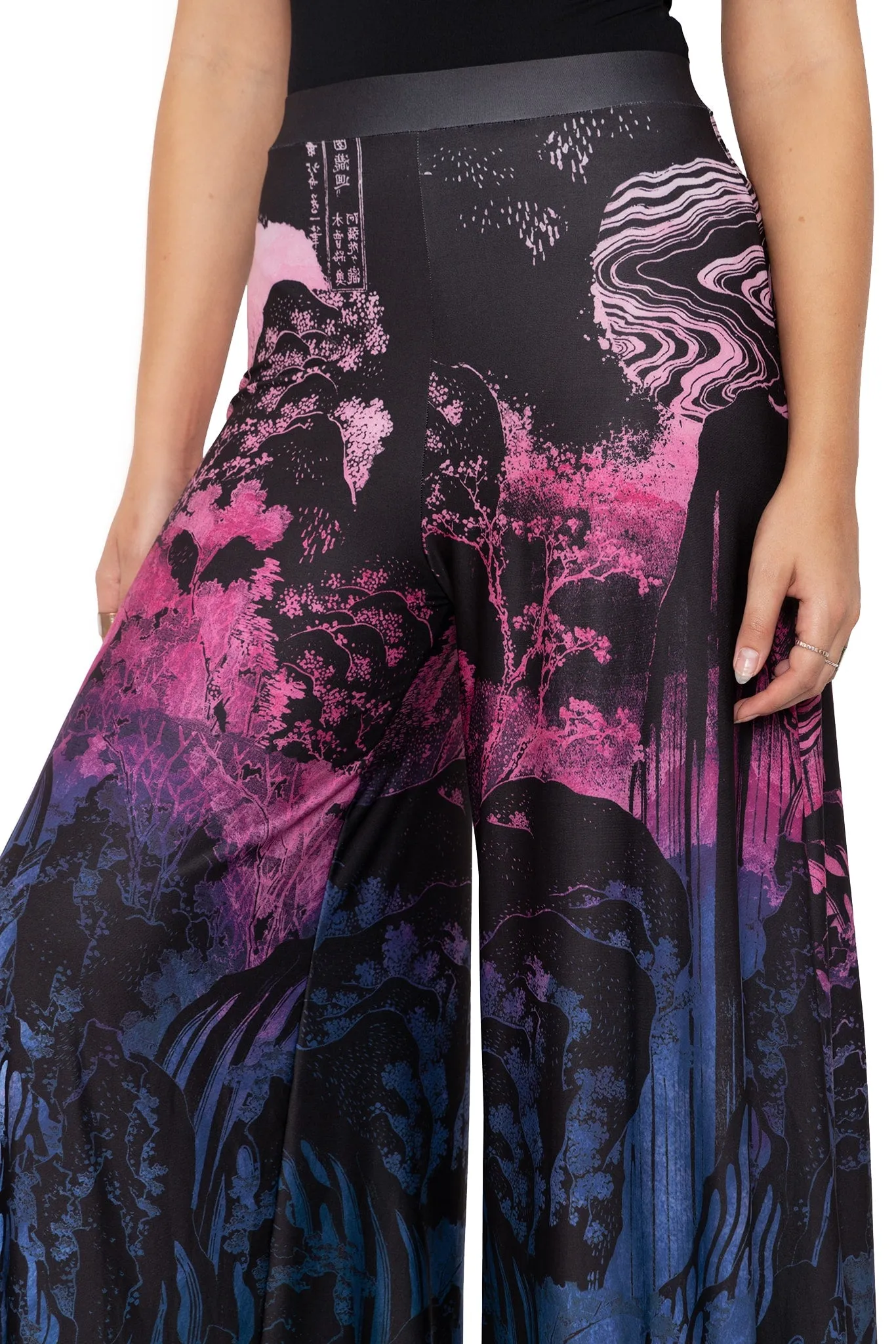 Hokusai's Waterfalls Palazzo Pants