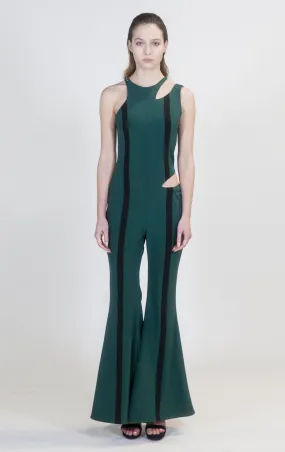 Hunter Green Wide Leg Veruschka Jumpsuit