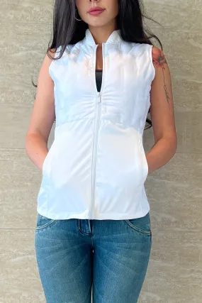 Hybrid Jersey Vest - Quilted Detailing - White