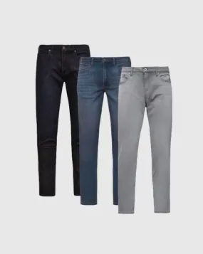 Indigo & Gray Slim Comfort Stretch Jeans 3-Pack