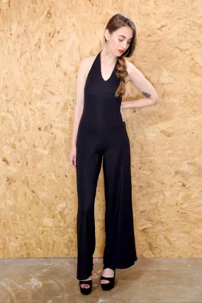 Jet Black Backless Luxe Jumpsuit