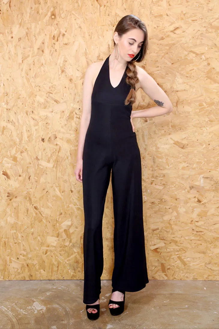 Jet Black Backless Luxe Jumpsuit